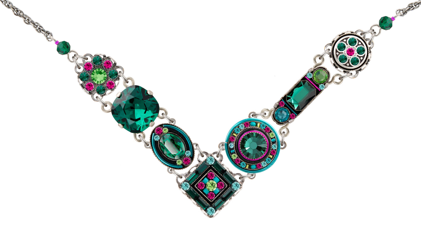 La Dolce V Crystal V Necklace-Emerald🎨 Jewelry🎨 Buy Art at Carolina Creations Gallery in Downtown New Bern🎨