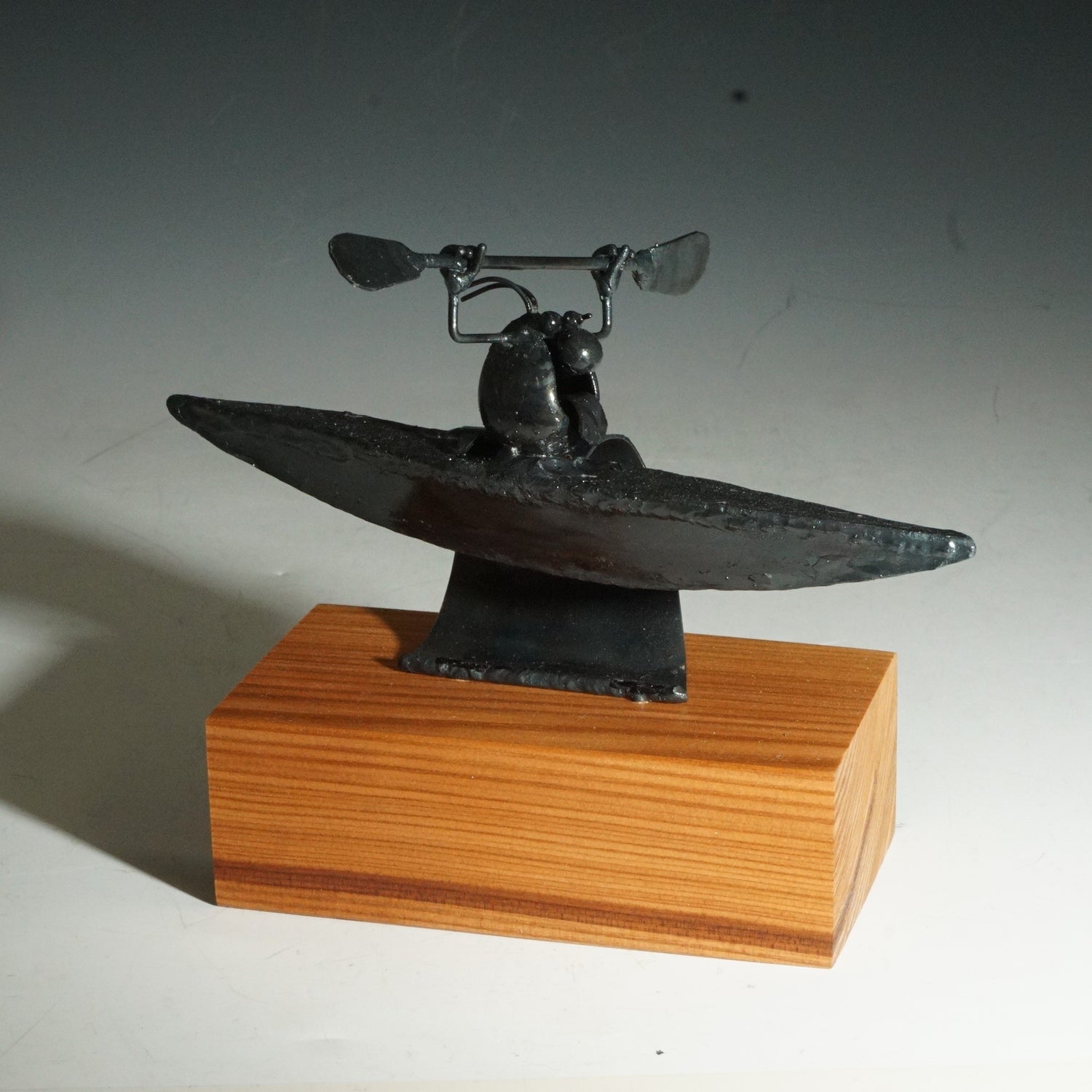 Flea Kayak In Wave🎨 Metal Arts🎨 Buy Art at Carolina Creations Gallery in Downtown New Bern🎨