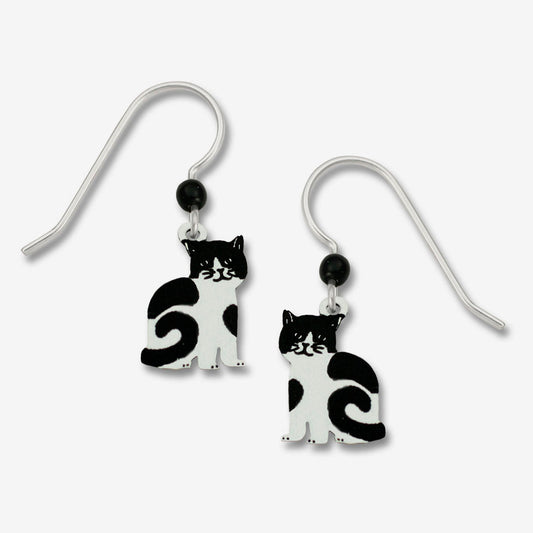 Earrings "Lily" Black and White Cat
