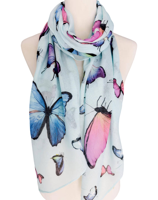 Blue Butterfly Scarf