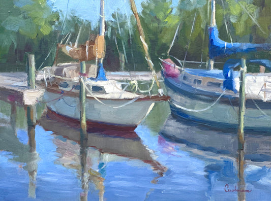 Audrey Cushman Duck Creek Marina 9X12
