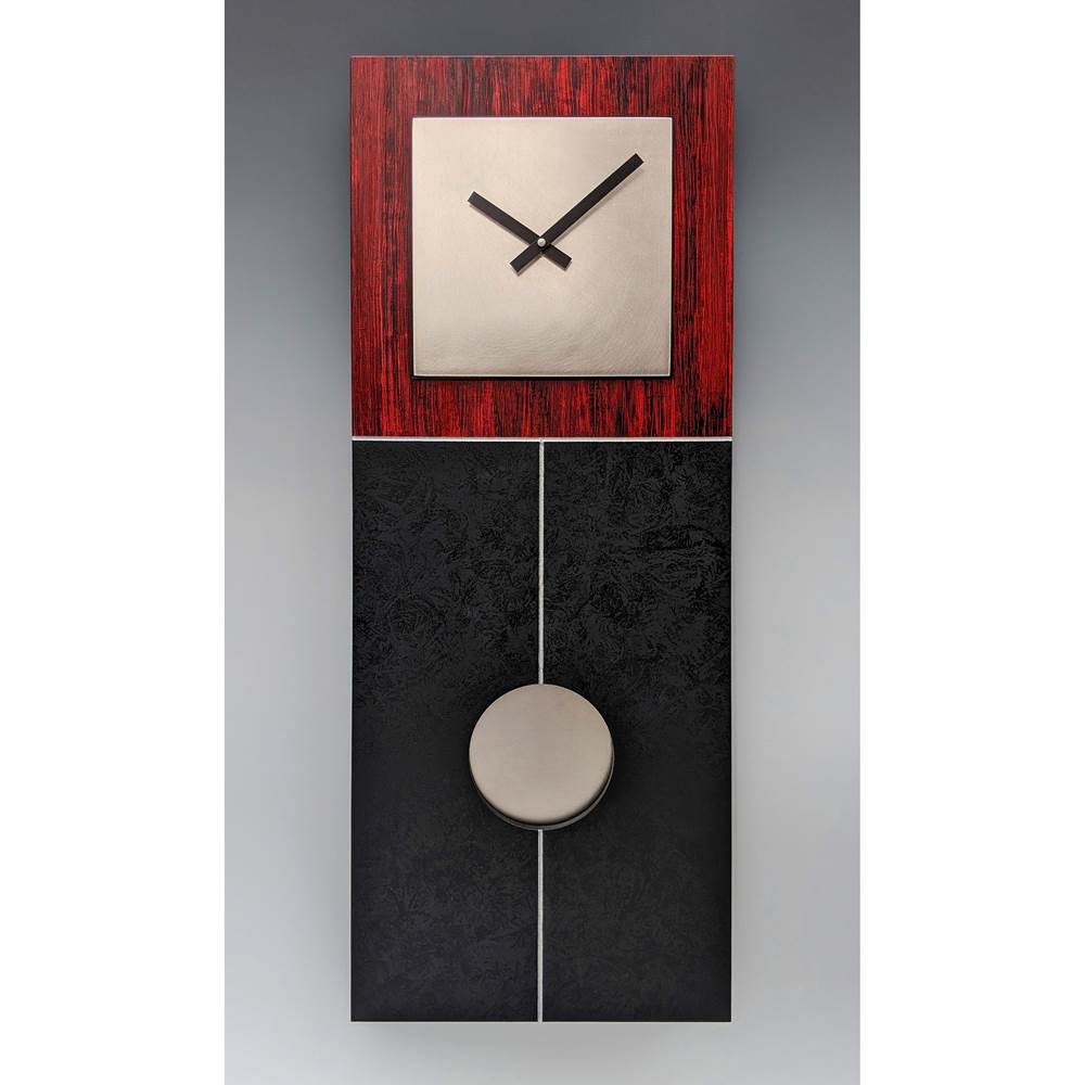 Jane Pendulum Clock Red & Black🎨 Metal Arts🎨 Buy Art at Carolina Creations Gallery in Downtown New Bern🎨