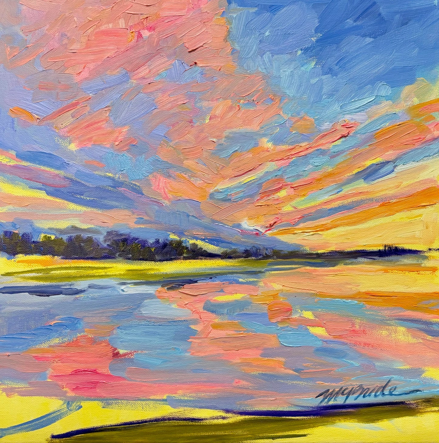 Pat McBride Cotton Candy Sky🎨 Pat McBride🎨 Buy Art at Carolina Creations Gallery in Downtown New Bern🎨