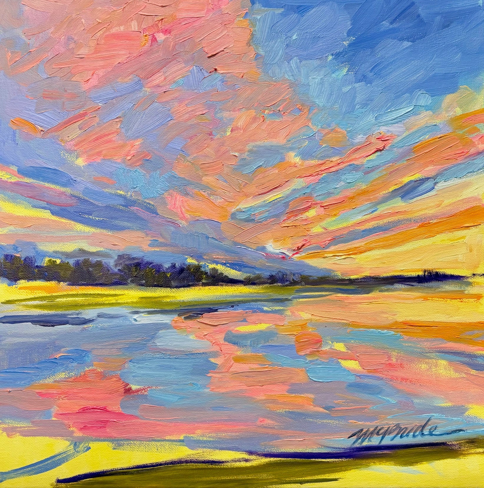 Pat McBride Cotton Candy Sky🎨 Pat McBride🎨 Buy Art at Carolina Creations Gallery in Downtown New Bern🎨