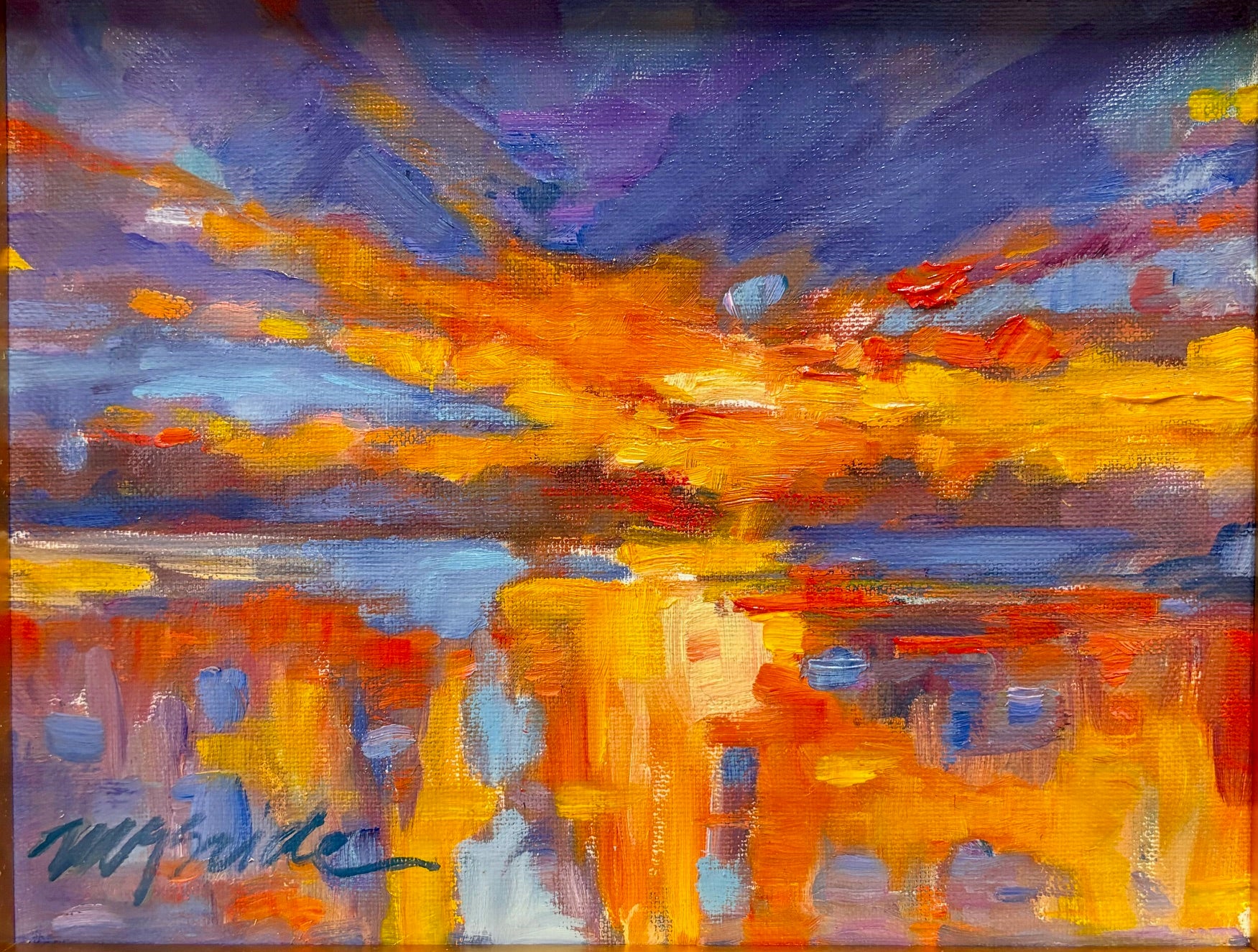 Pat McBride Fire On the Water🎨 Pat McBride🎨 Buy Art at Carolina Creations Gallery in Downtown New Bern🎨