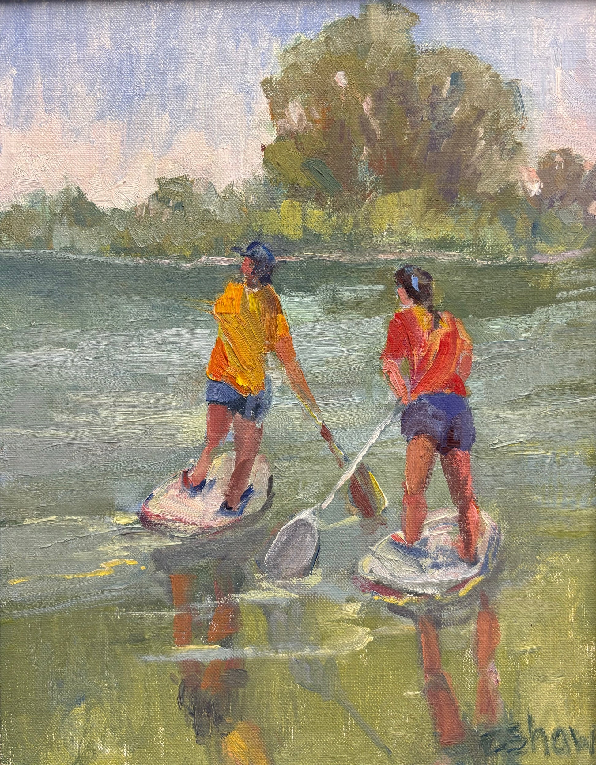 Cindy Shaw Paddle Buds 8X10? Cindy Shaw? Buy Art at Carolina Creations Gallery in Downtown New Bern?