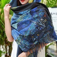 Blue Night Sky Rev Artisan Shawl🎨 Wearables🎨 Buy Art at Carolina Creations Gallery in Downtown New Bern🎨