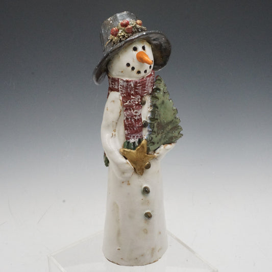 Medium Tall Snowman🎨 Pottery🎨 Buy Art at Carolina Creations Gallery in Downtown New Bern🎨