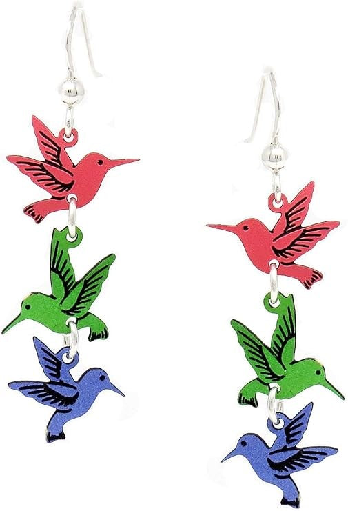 Earring 3 Hummingbirds Dangle