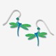 Earrings Dragonfly Lt Green & Blue