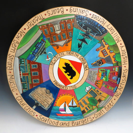 Explore New Bern Lazy Susan🎨 Wood🎨 Buy Art at Carolina Creations Gallery in Downtown New Bern🎨