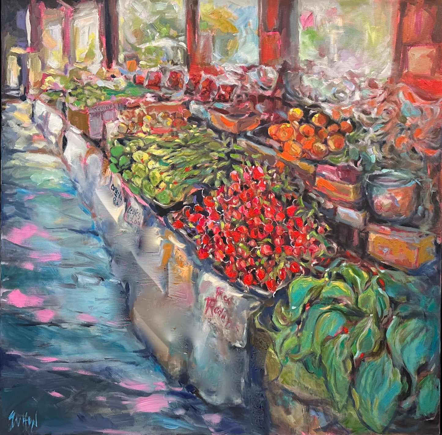 Sally Sutton Red Radishes 36X36🎨 Sally Sutton🎨 Buy Art at Carolina Creations Gallery in Downtown New Bern🎨