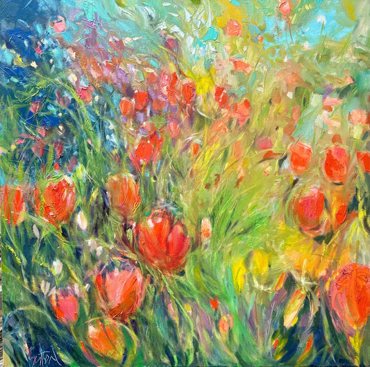 Sally Sutton Trippin' Tulips? Sally Sutton? Buy Art at Carolina Creations Gallery in Downtown New Bern?