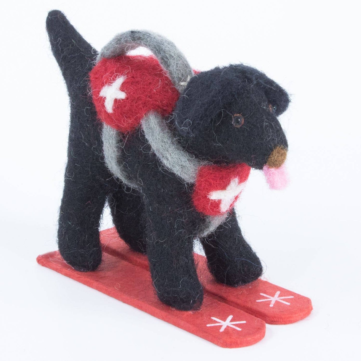 Skiing Black Lab Ornament🎨 Gifts🎨 Buy Art at Carolina Creations Gallery in Downtown New Bern🎨