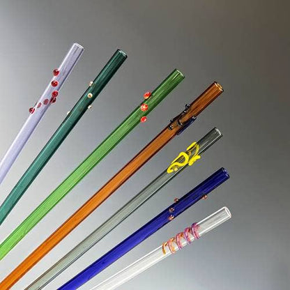 Straight Glass Straw 9"🎨 Glass🎨 Buy Art at Carolina Creations Gallery in Downtown New Bern🎨