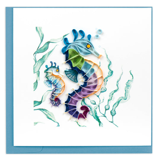 Quilled Colorful Seahorse Greeting Card🎨 🎨 Buy Art at Carolina Creations Gallery in Downtown New Bern🎨