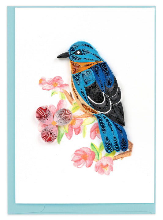Bluebird on Flower Branch Gift Enclosure Mini Card🎨 🎨 Buy Art at Carolina Creations Gallery in Downtown New Bern🎨