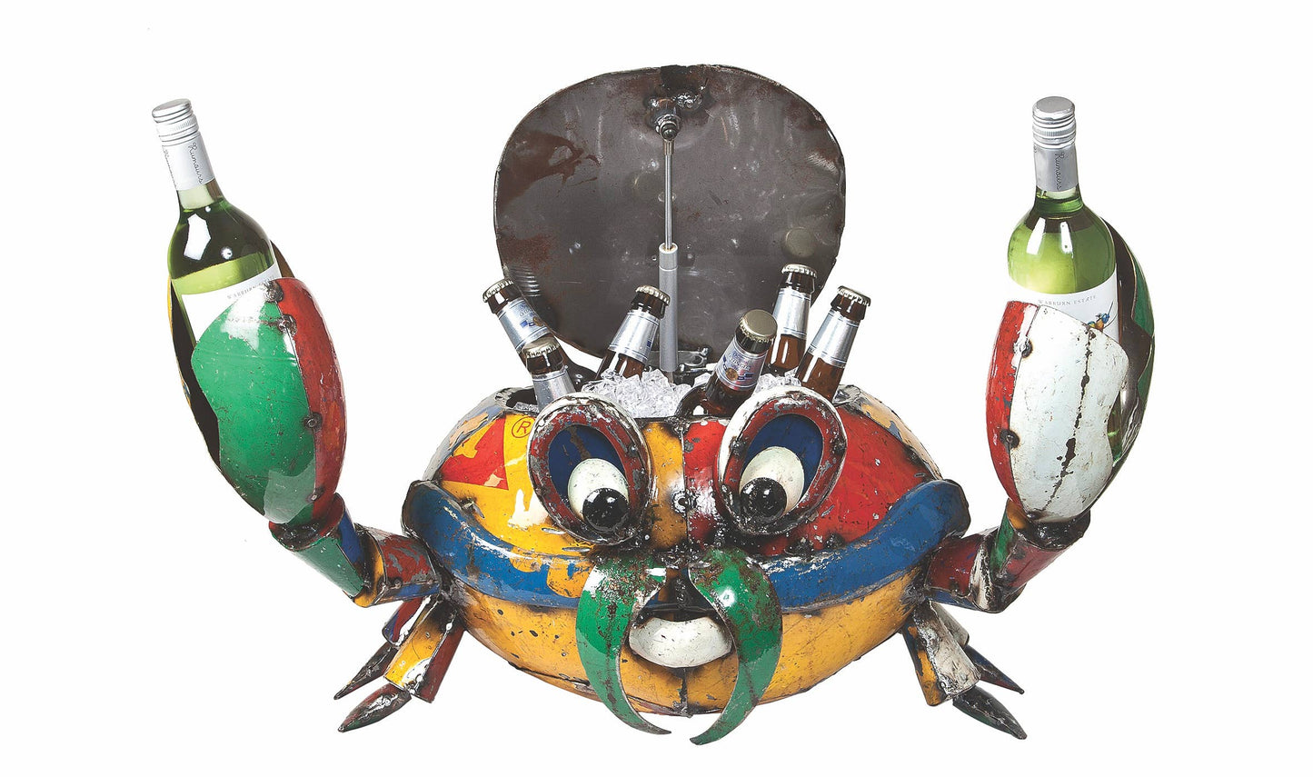 Conrad the Crab Cooler🎨 Garden Art🎨 Buy Art at Carolina Creations Gallery in Downtown New Bern🎨