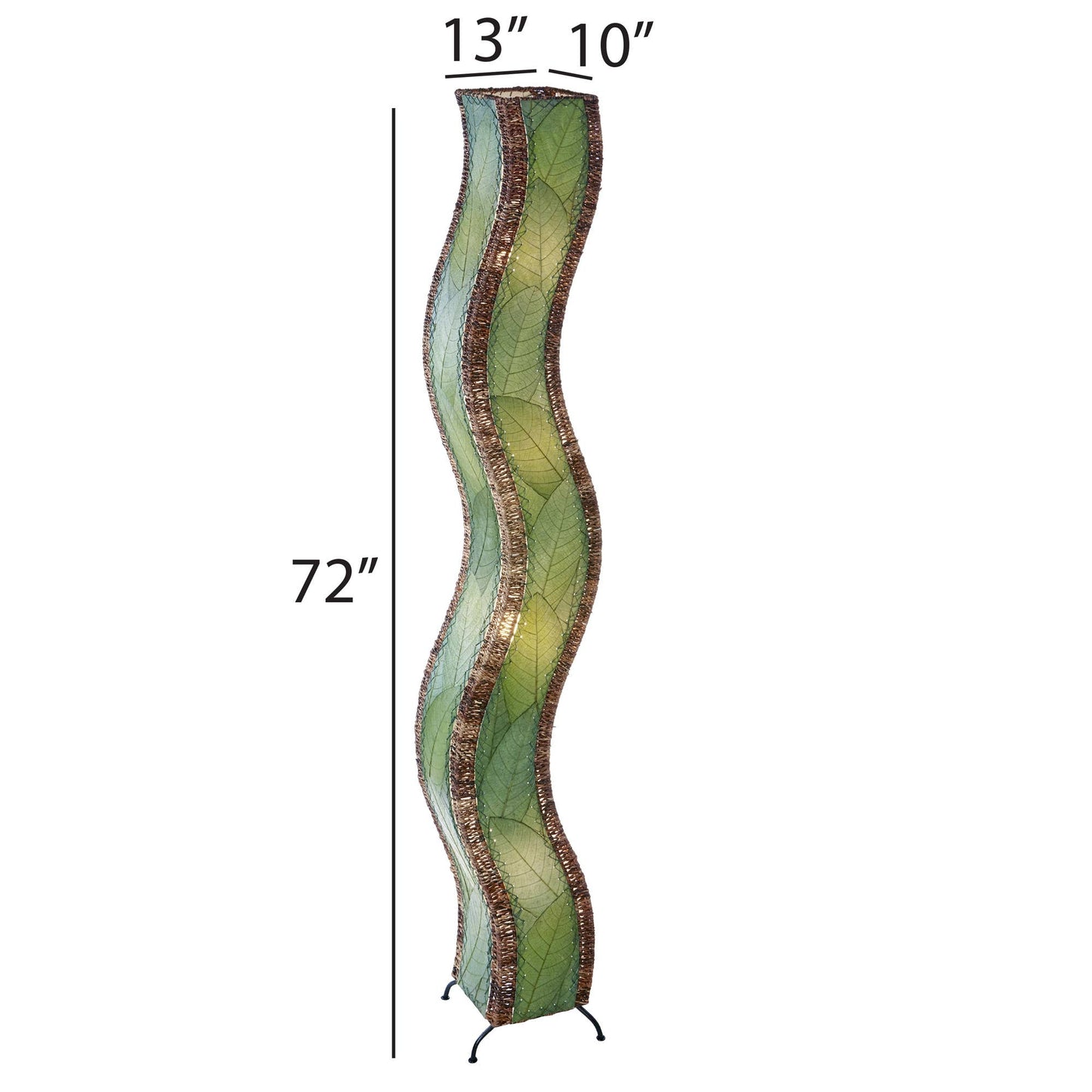 Wave Giant Lamp Green, Shade Made of Cocoa Leaves