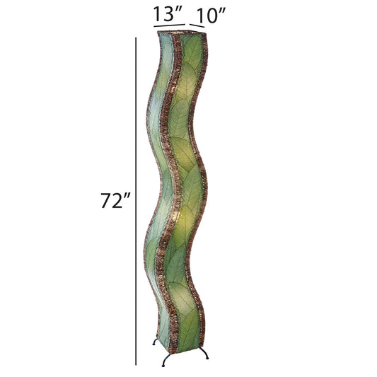 Wave Giant Lamp Green, Shade Made of Cocoa Leaves