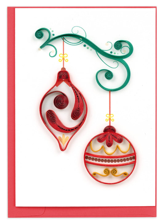 Red & Gold Ornaments Gift Enclosure Mini Card🎨 🎨 Buy Art at Carolina Creations Gallery in Downtown New Bern🎨