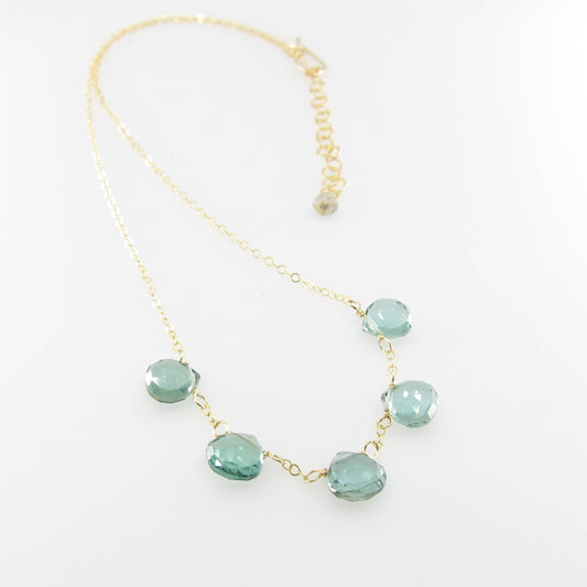 5 Drop Indicolite Necklace: Sterling Silver🎨 Jewelry🎨 Buy Art at Carolina Creations Gallery in Downtown New Bern🎨