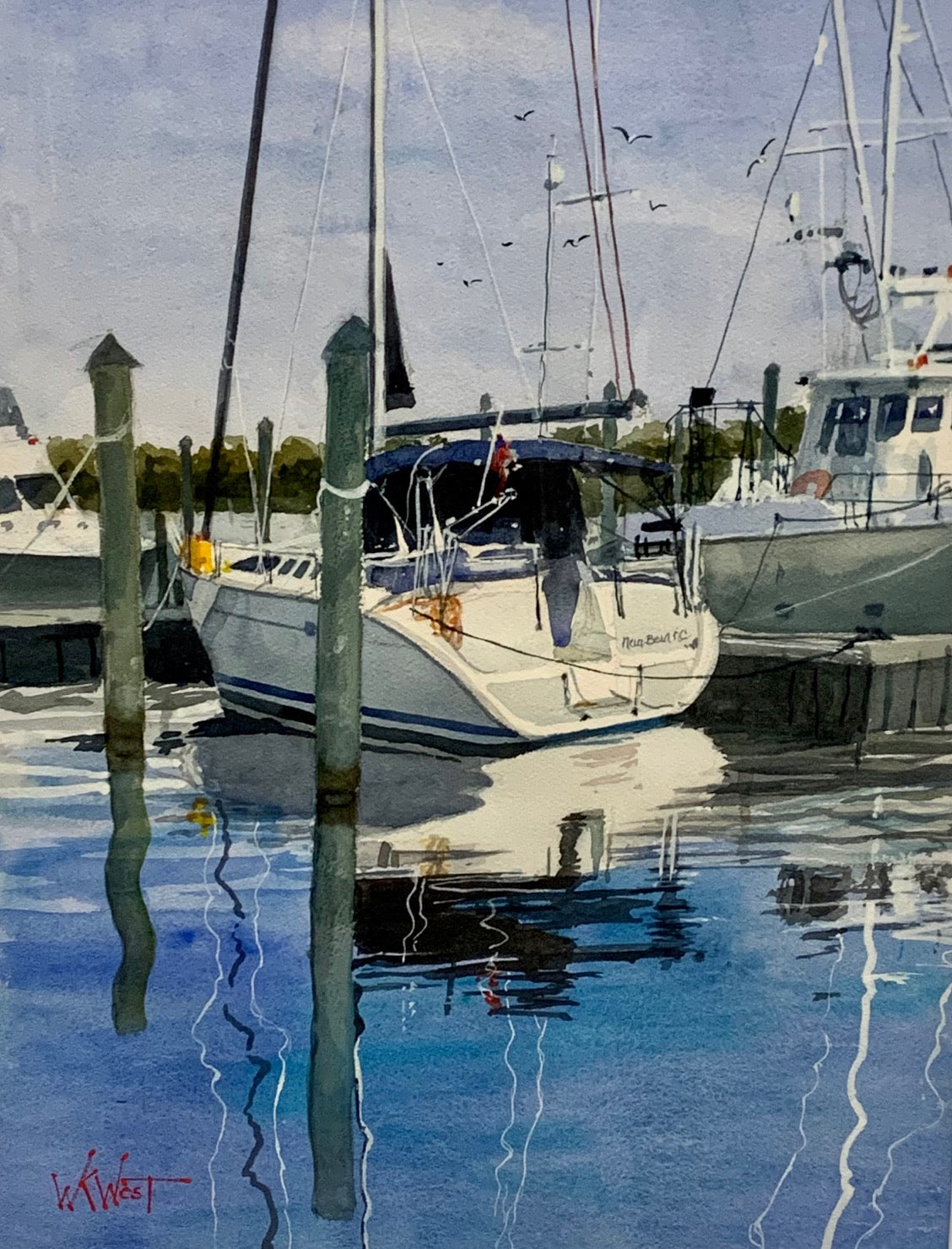 William West Lady Waiting 31x27🎨 William West🎨 Buy Art at Carolina Creations Gallery in Downtown New Bern🎨