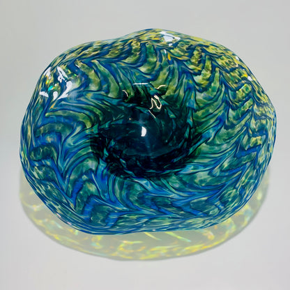 Lg Fluted Bowl BlueGreenTopazShell