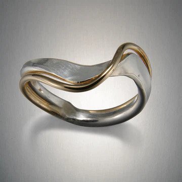 Peter James Mixed Metal Waves Ring Size 6🎨 Jewelry🎨 Buy Art at Carolina Creations Gallery in Downtown New Bern🎨