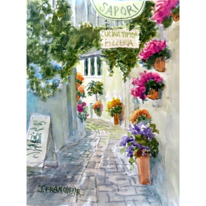 Jan Francoeur Original Alley in Ostuni? Jan's Originals? Buy Art at Carolina Creations Gallery in Downtown New Bern?