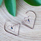 Double Heart Hugger Earrings Silver