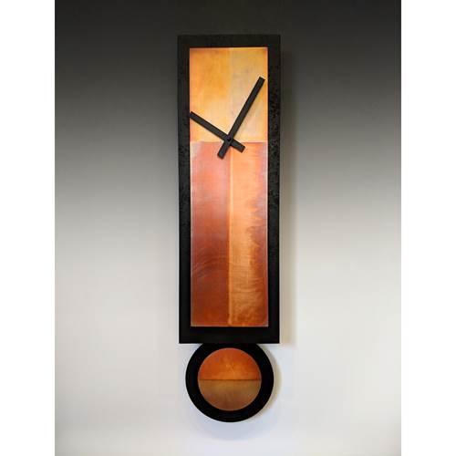 GG Pendulum Clock Black and Copper🎨 Metal Arts🎨 Buy Art at Carolina Creations Gallery in Downtown New Bern🎨