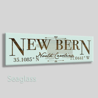 New Bern, NC Seaglass Sign🎨 Wood🎨 Buy Art at Carolina Creations Gallery in Downtown New Bern🎨