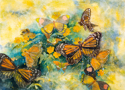 Barb Rohde Pollinators Orig Watercolor🎨 Barbara Rohde🎨 Buy Art at Carolina Creations Gallery in Downtown New Bern🎨