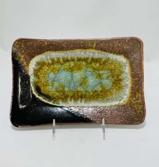 Small Rectangular Platter w/Glass🎨 Pottery🎨 Buy Art at Carolina Creations Gallery in Downtown New Bern🎨
