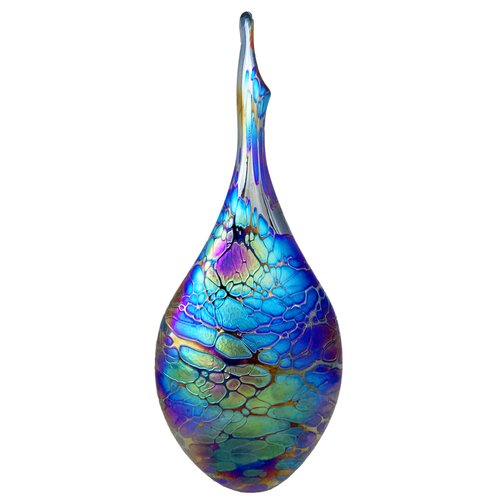 Romeo Silver Spider Teardrop Vase🎨 Glass🎨 Buy Art at Carolina Creations Gallery in Downtown New Bern🎨