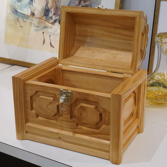 Tristan French Prem 3/4" Pine Treasure Chest🎨 Wood🎨 Buy Art at Carolina Creations Gallery in Downtown New Bern🎨