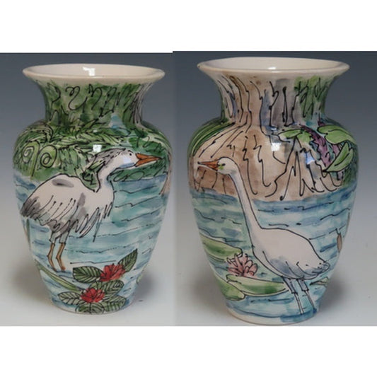 Jan Francoeur Nature Vase Sofia🎨 Jan's Celebration Pottery🎨 Buy Art at Carolina Creations Gallery in Downtown New Bern🎨