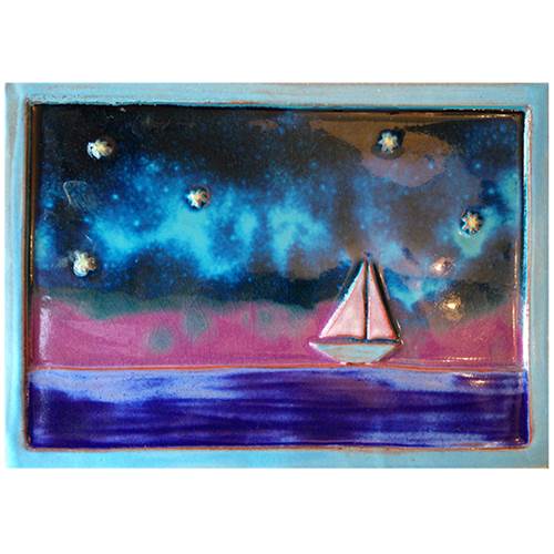 Water and Sky Large Tile🎨 Pottery🎨 Buy Art at Carolina Creations Gallery in Downtown New Bern🎨