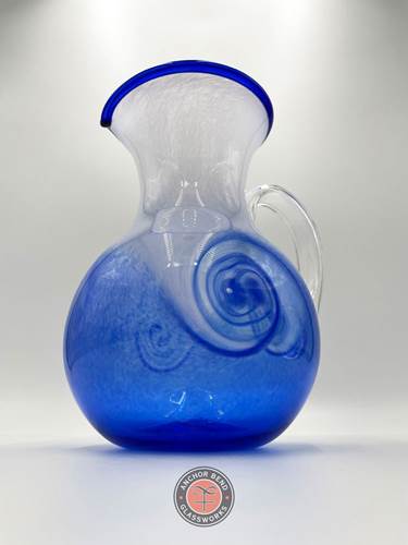 Cobalt Wave Pitcher🎨 Glass🎨 Buy Art at Carolina Creations Gallery in Downtown New Bern🎨