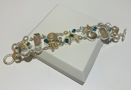 Bracelet Opal Pearl Druzy Gemstones🎨 Jewelry🎨 Buy Art at Carolina Creations Gallery in Downtown New Bern🎨
