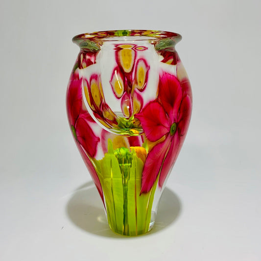 Clematis Paperweight Vase Pink🎨 Glass🎨 Buy Art at Carolina Creations Gallery in Downtown New Bern🎨