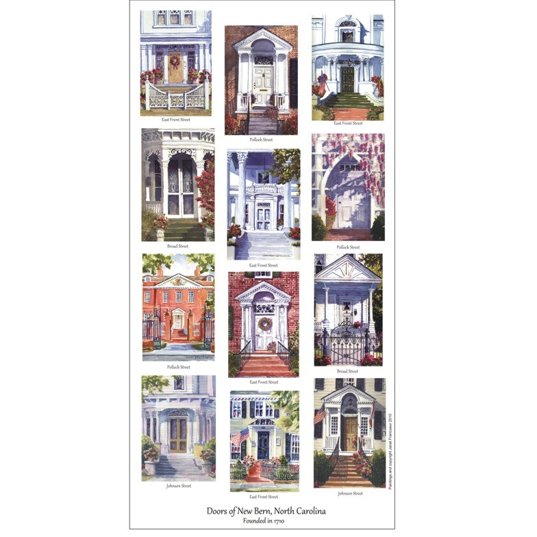 Jan Francoeur Print Doors of New Bern SW🎨 Jan's Prints🎨 Buy Art at Carolina Creations Gallery in Downtown New Bern🎨