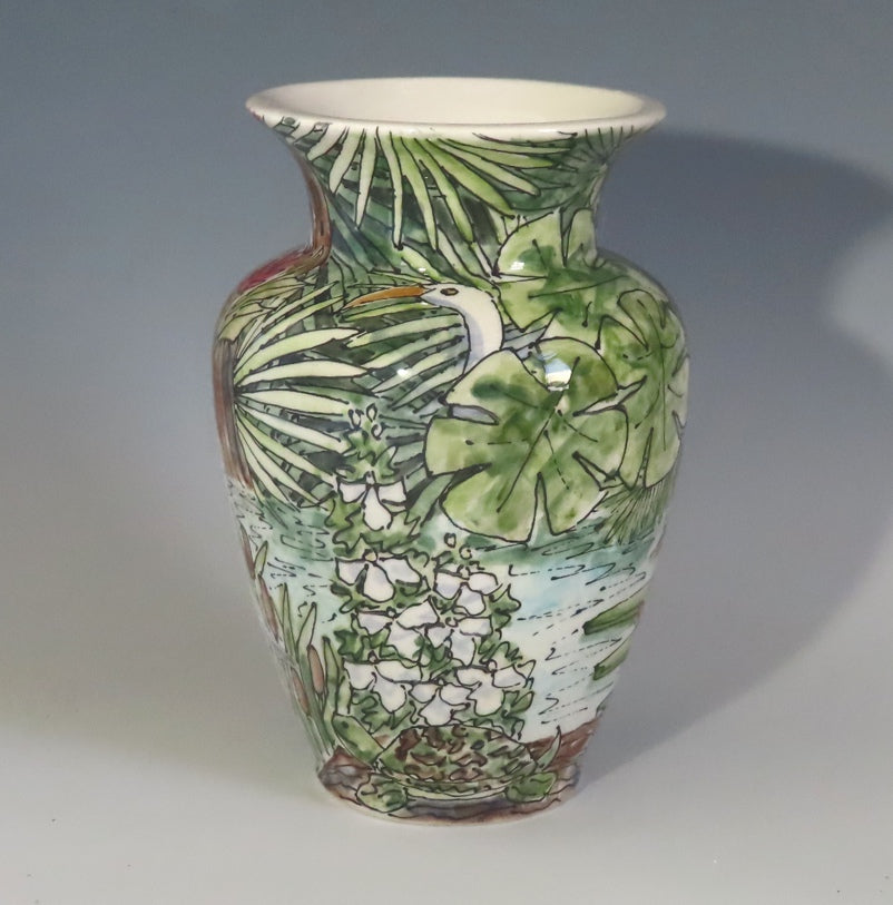 Jan Francoeur Nature Vase 6 Inches🎨 Jan's Celebration Pottery🎨 Buy Art at Carolina Creations Gallery in Downtown New Bern🎨