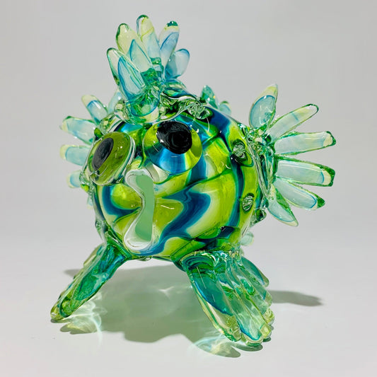Handblown Glass Puffer Fish🎨 Glass🎨 Buy Art at Carolina Creations Gallery in Downtown New Bern🎨
