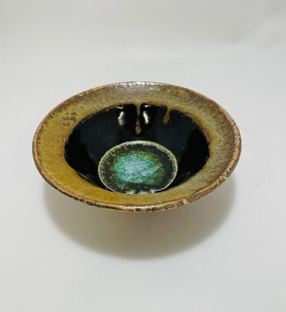 Small Flared Bowl w/Glass🎨 Pottery🎨 Buy Art at Carolina Creations Gallery in Downtown New Bern🎨